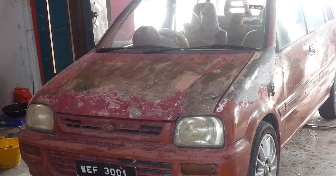 faiz mengetuk dan mengecat kenderaan